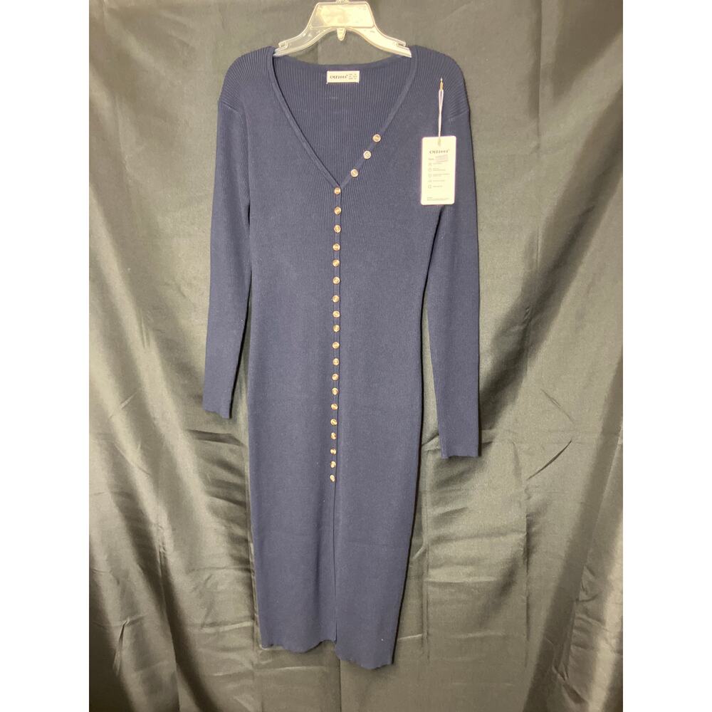 Women's Navy Sweater Dress with Buttons Size XL - NWT